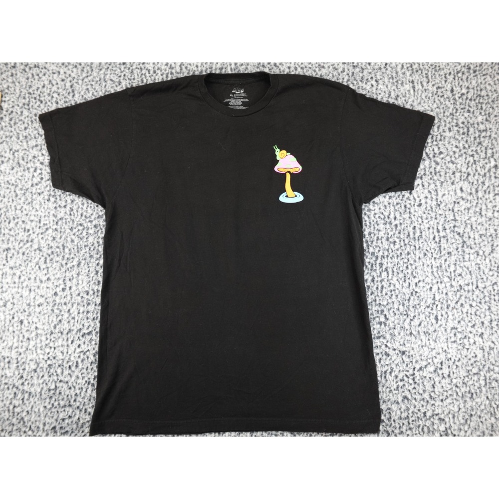 Alab Mushroom Snail Graphic T-Shirt Mens XL Black Streetwear Skate Tee